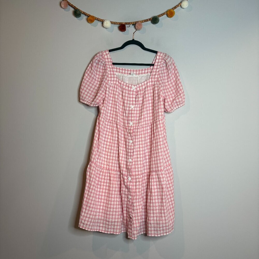 Beach Lunch Lounge Marcela gingham dress in Dusty Pink - Picture 2 of 6
